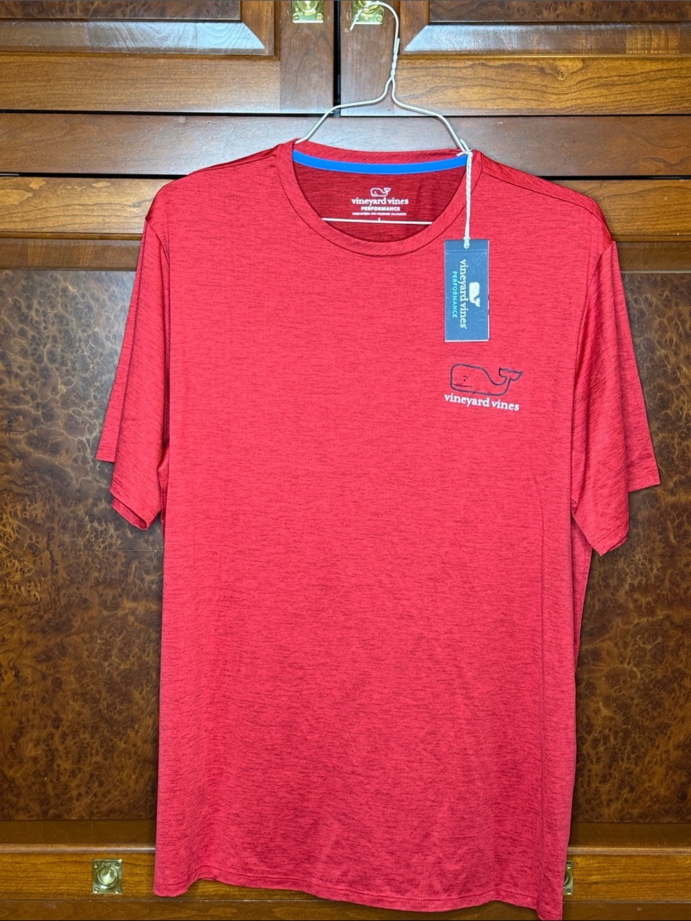 Vineyard Vines Men's Heathered Red Short-Sleeve Logo Tee
